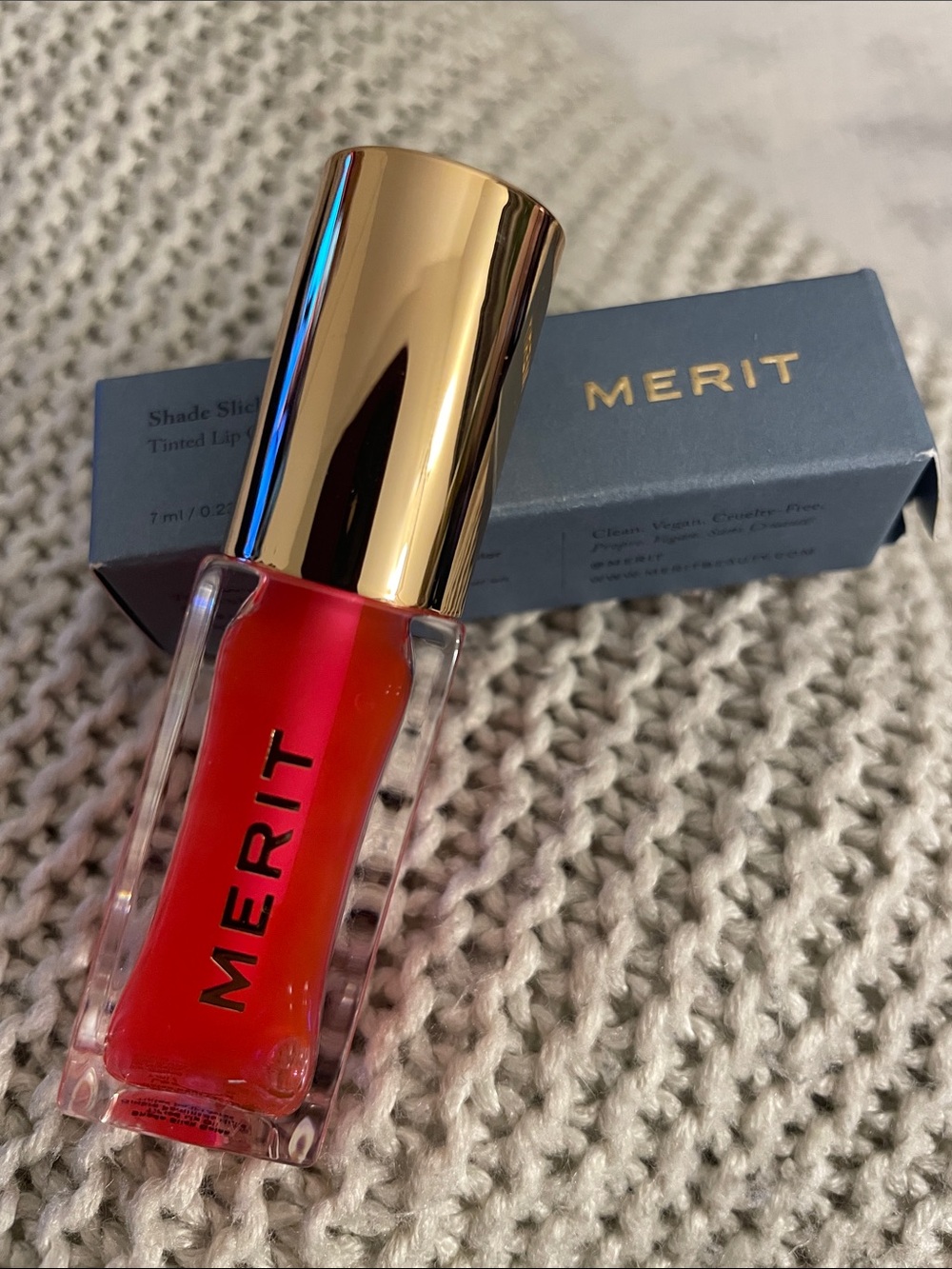 MERIT Tinted Lip Oil in Les Deux (sheer pink)